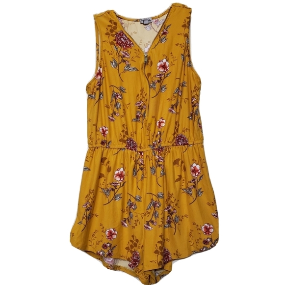 J for Justify Pants - Floral print romper yellow color size XL